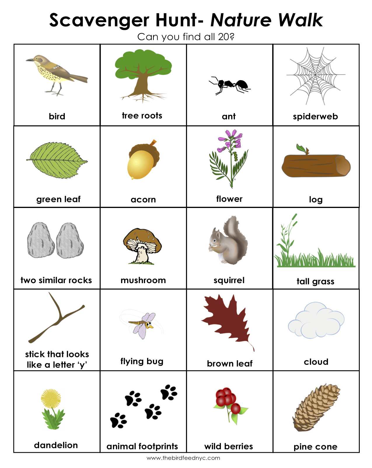 Fall Nature Scavenger Hunt