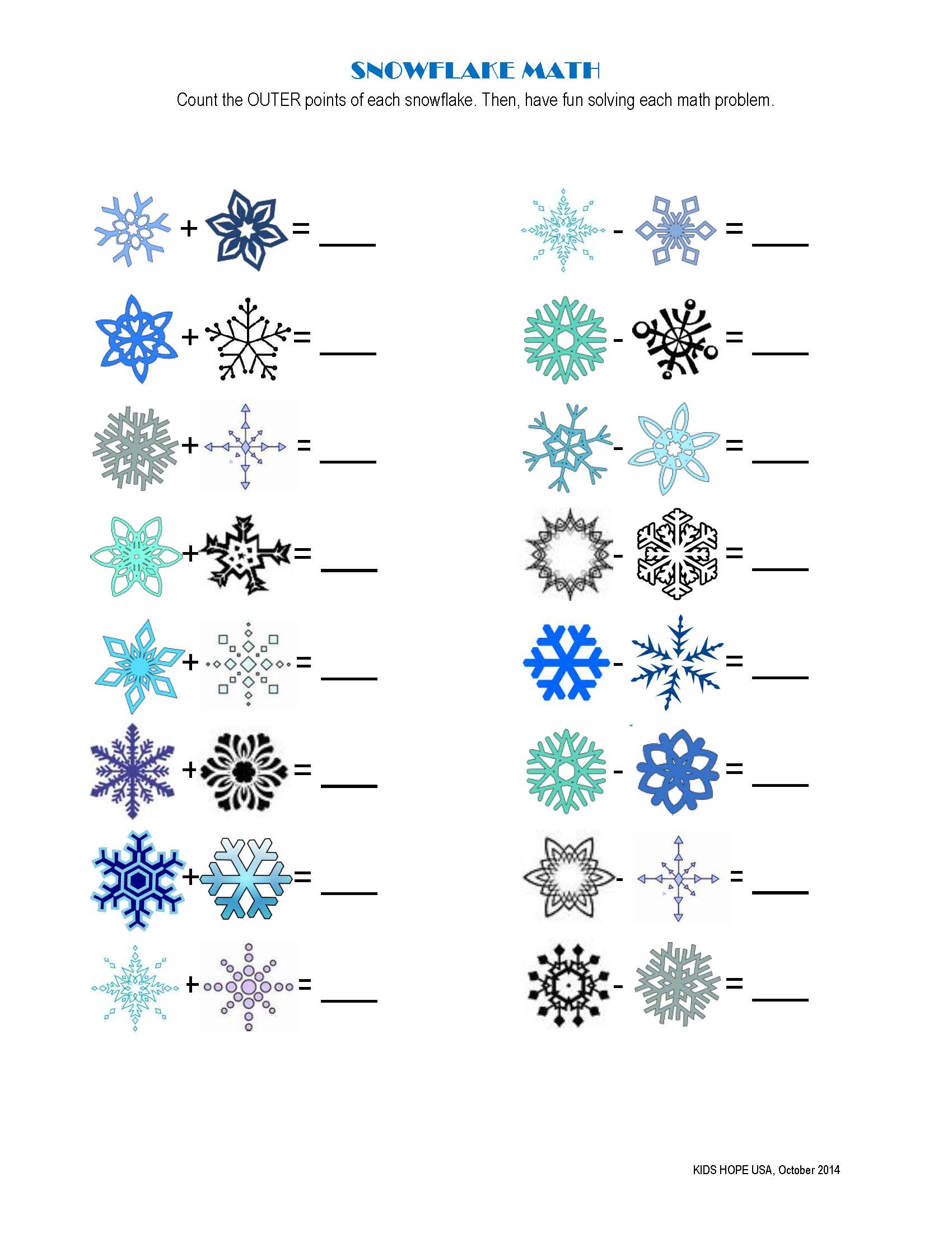Snowflake Math Worksheets Skip Counting Snowflakes (math Craft)